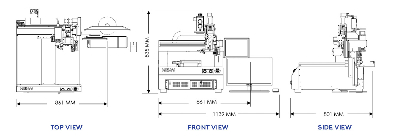 i-DR S350 Equipment Measurement and Footprint Size Specification