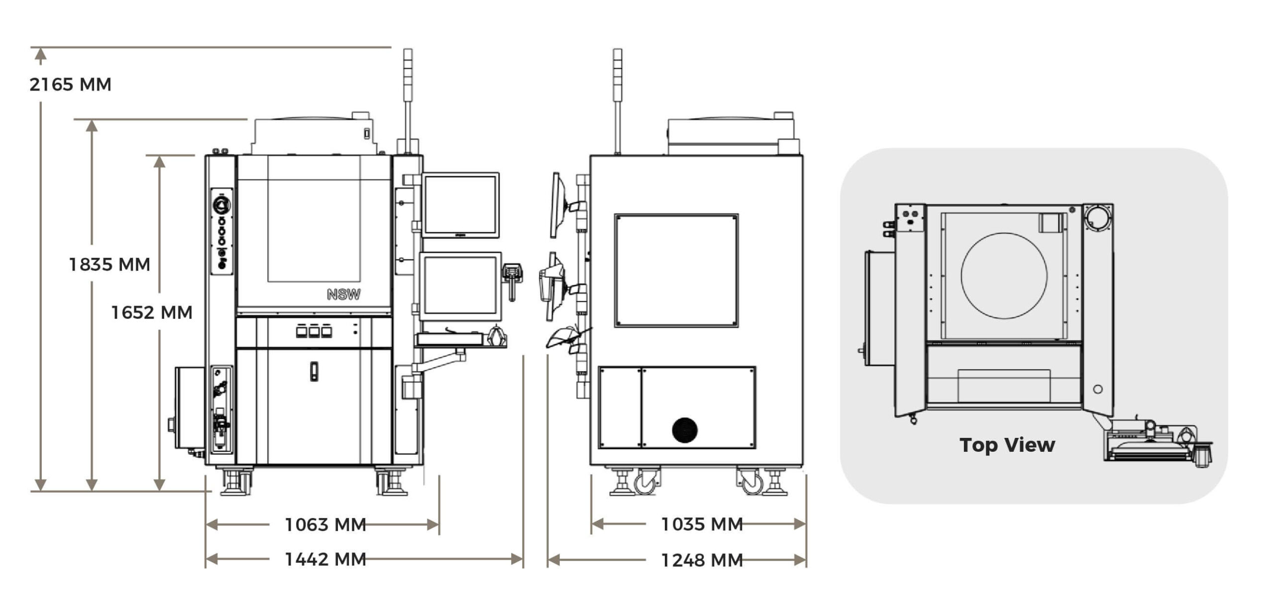 W12-2020 Equipment Measurement and Footprint Size Specification