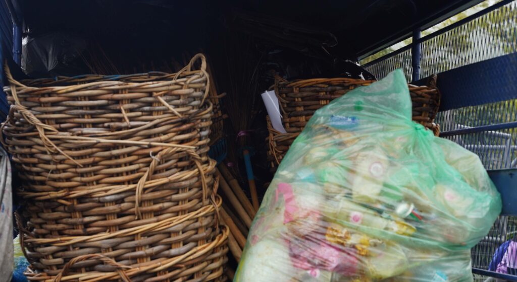 close-up of waste collected Collected waste highlights the importance of responsible disposal and awareness.